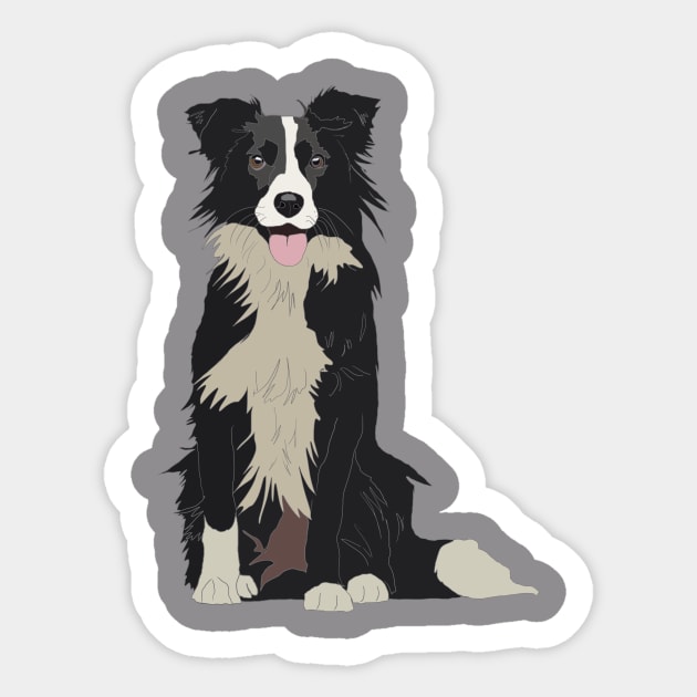 Border collie dog Sticker by Leamini20